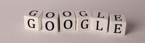 White blocks with letters spelling Google, symbolizing search and SEO concepts.